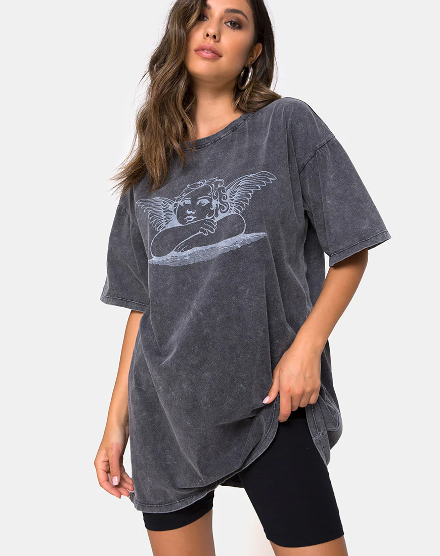 Sunny Kiss Tee in Stone Wash with Angelo - Awmao