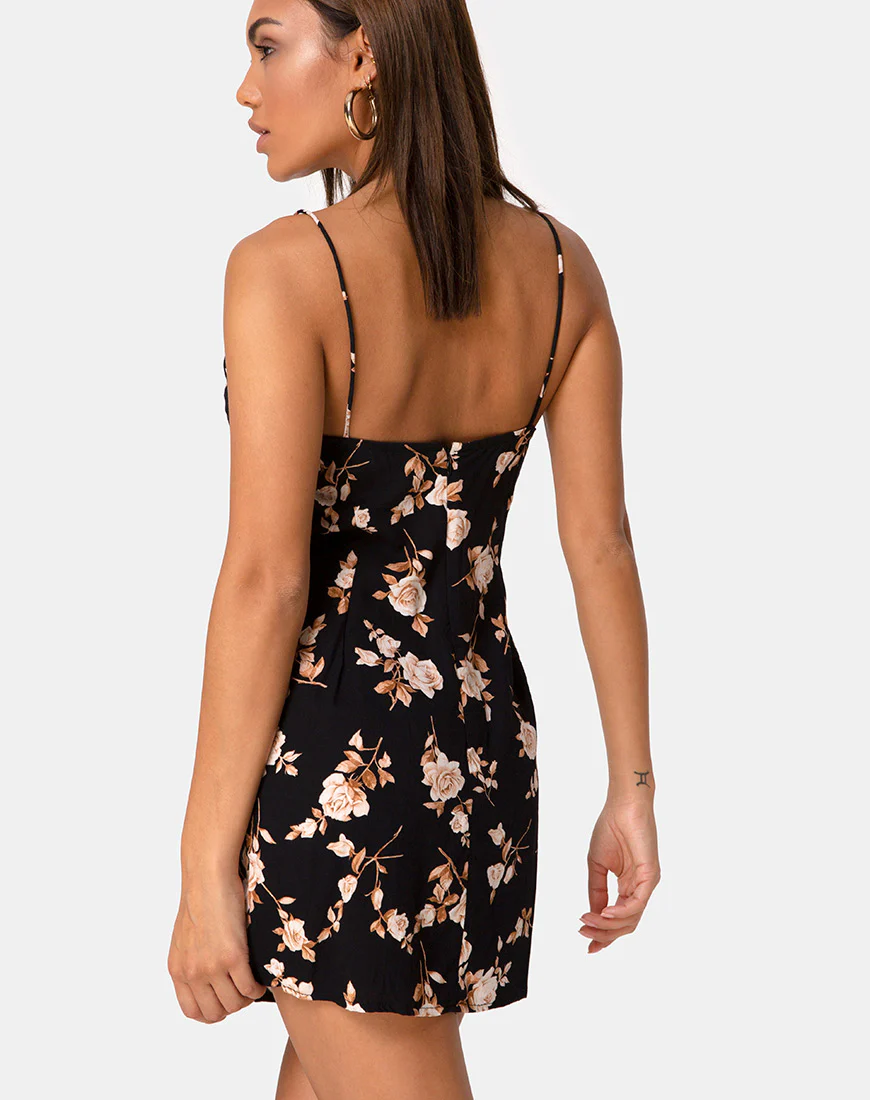 Katya Slip Dress in Peach Rose - Awmao