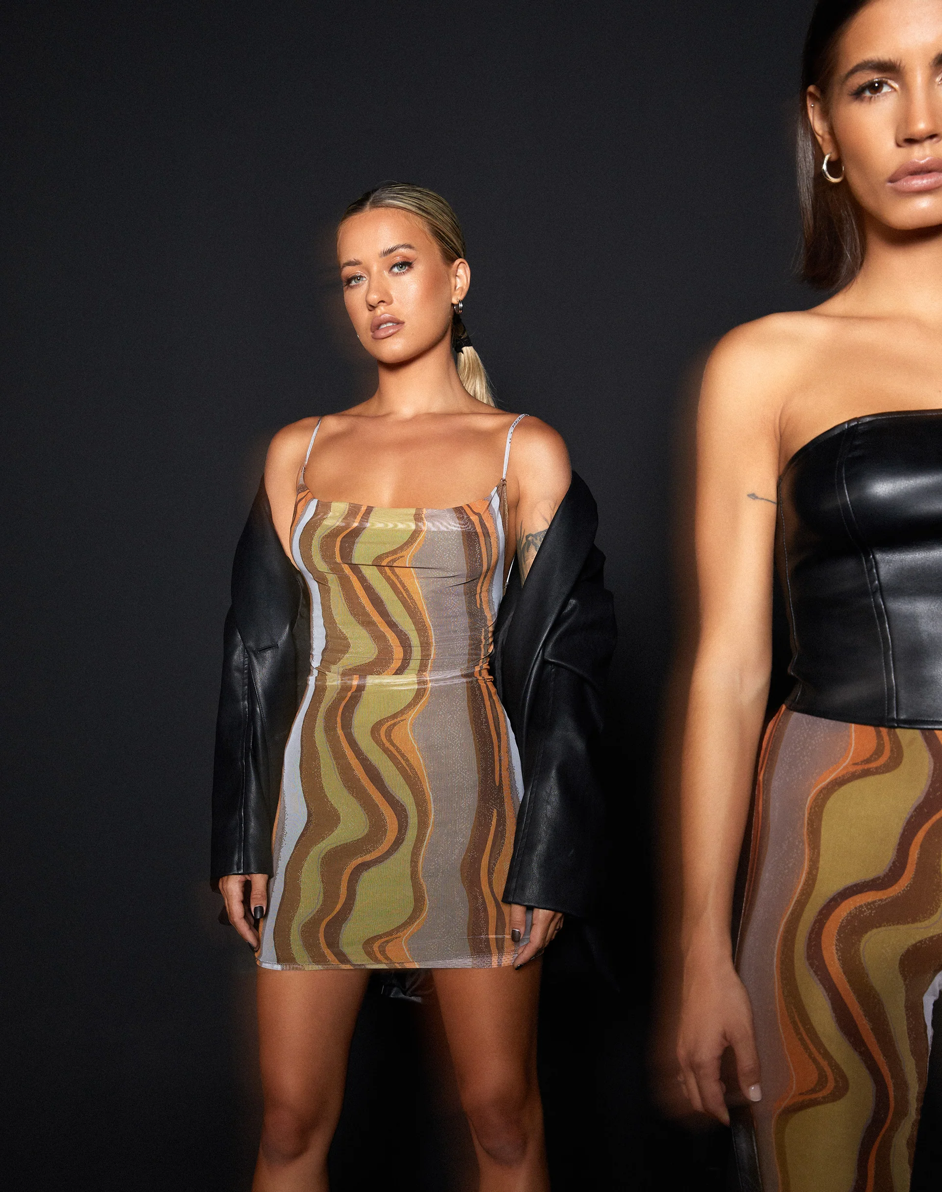 Bexley Mini Dress in Earthy Gradient - Awmao