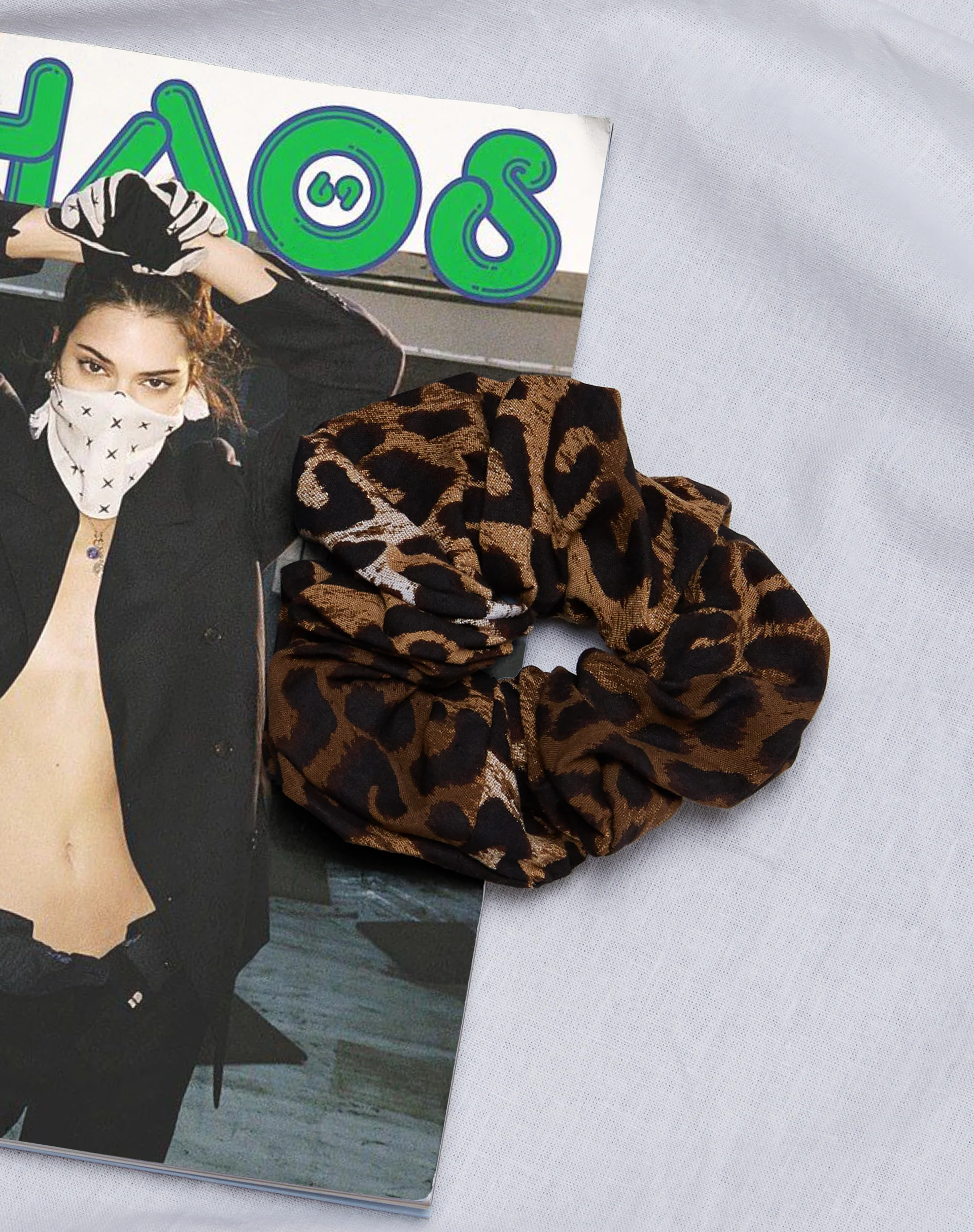 Scrunchie in Night Leopard Brown - Awmao