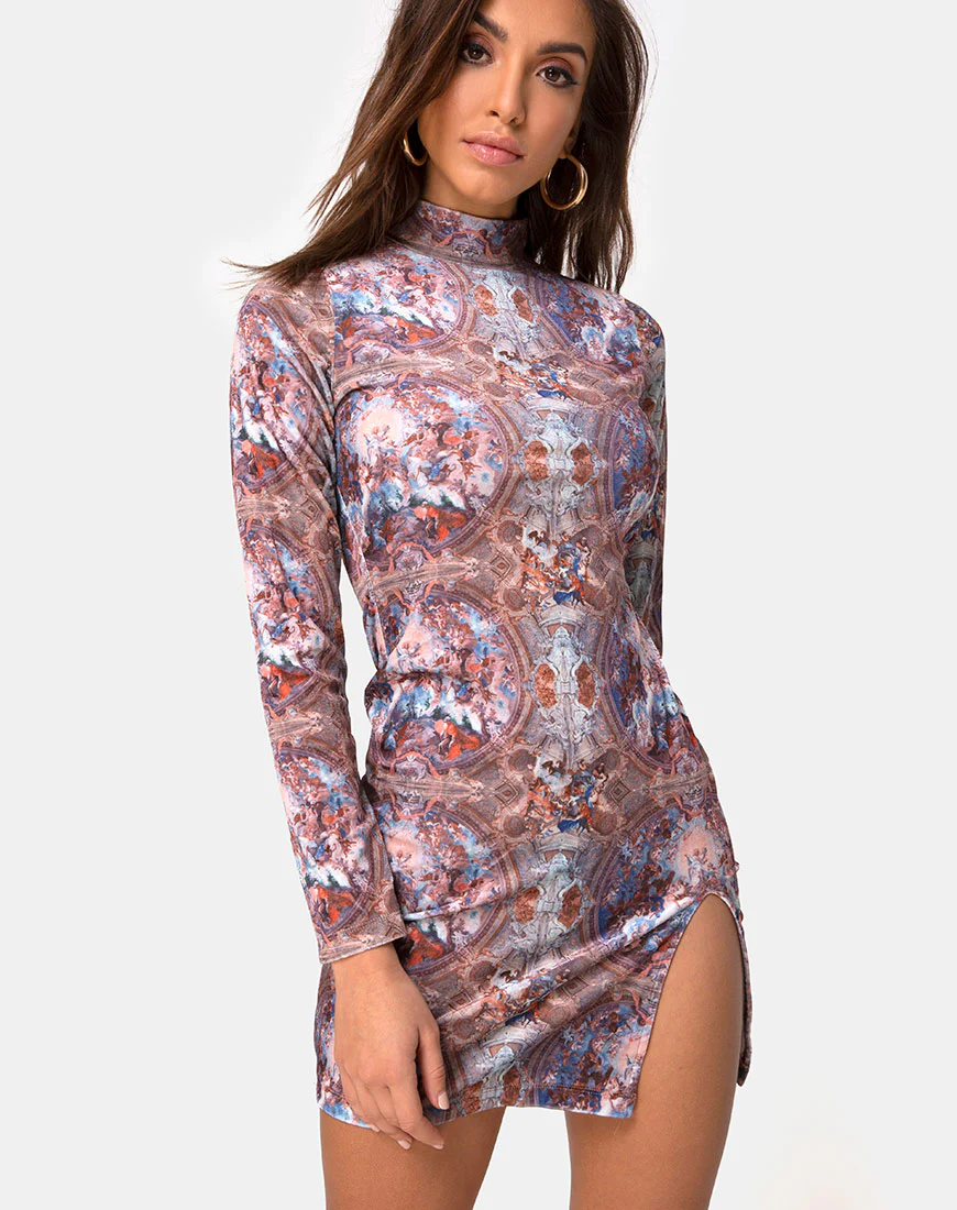 Rossel Dress in Velvet Palace Print - Awmao
