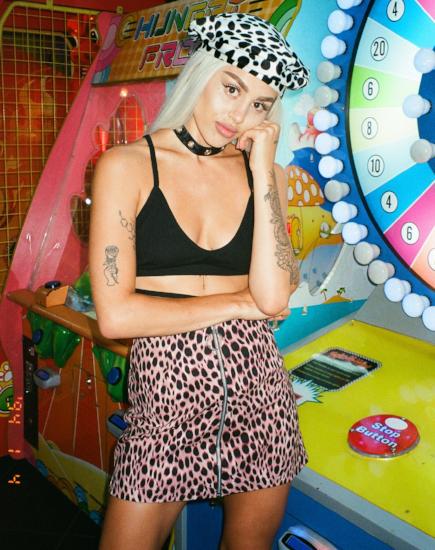 Ring Mini Skirt in Pink Cheetah - Awmao