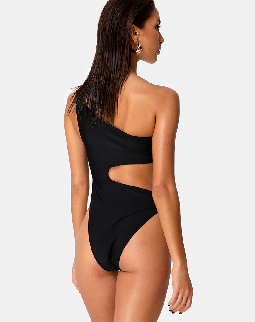 Velora Swimsuit in Matte Black - Awmao