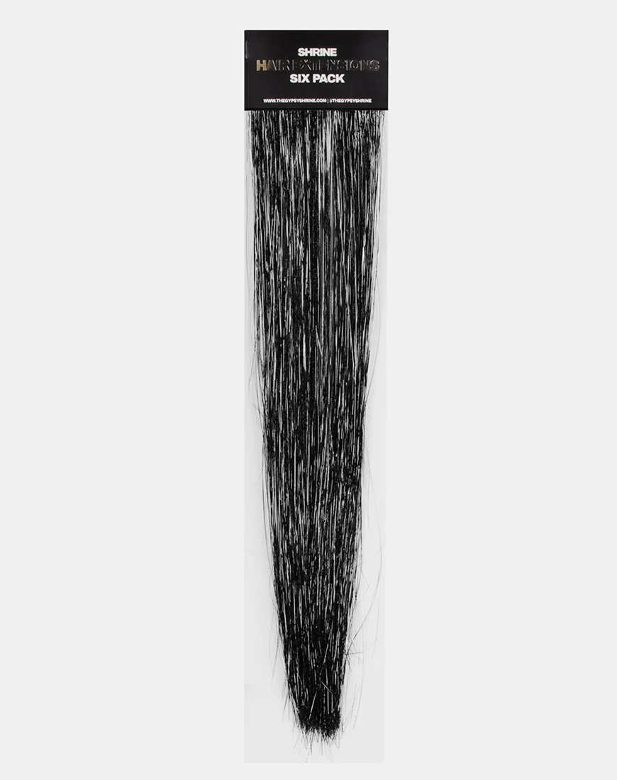 Black Tinsel Hair Extension by Shrine - Awmao