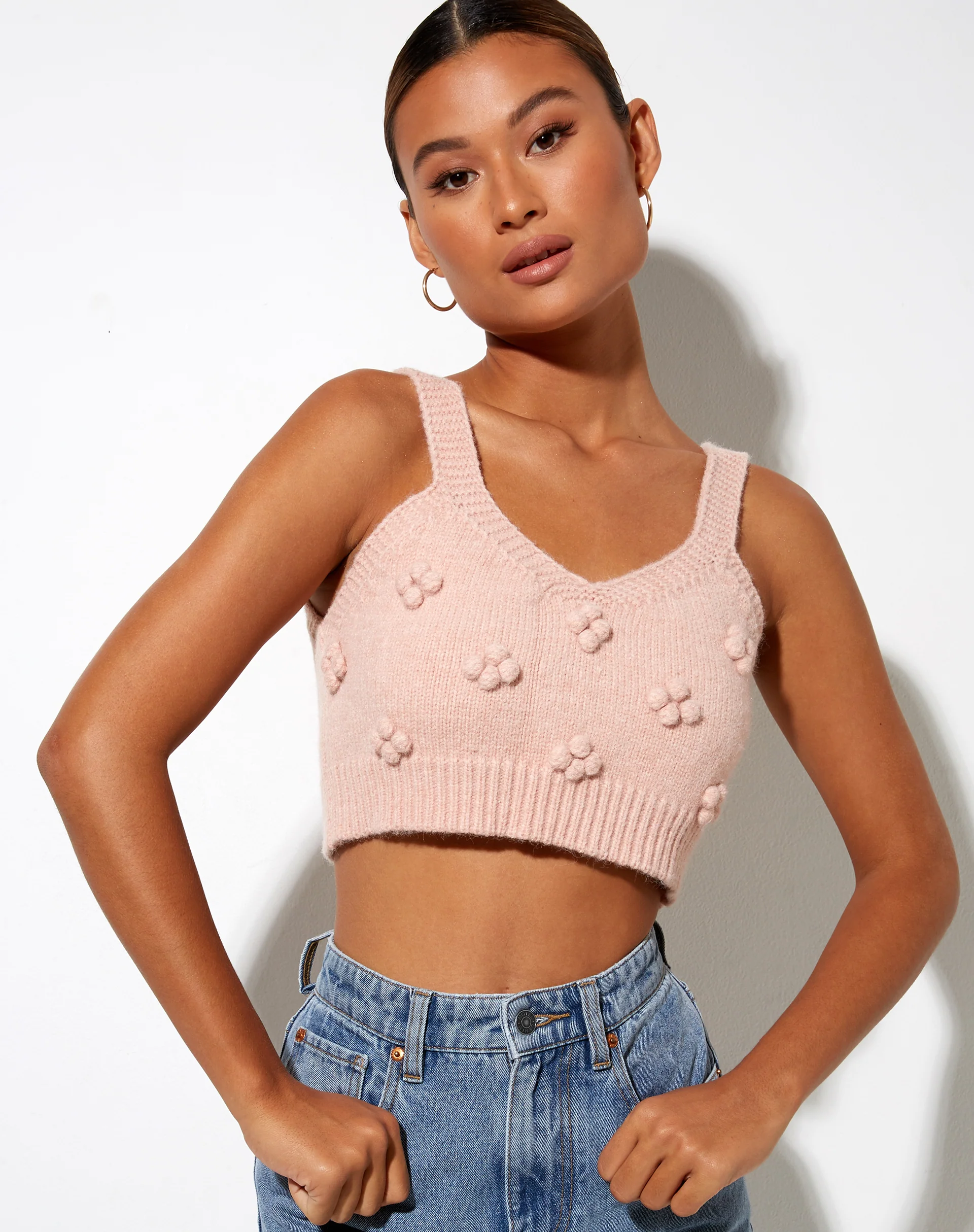 Birra Crop Top in Soft Pink - Awmao