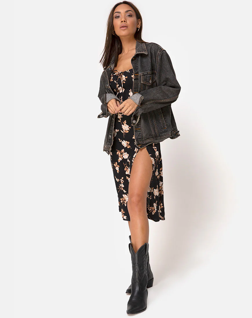 Milla Midi Dress in Peach Rose - Awmao