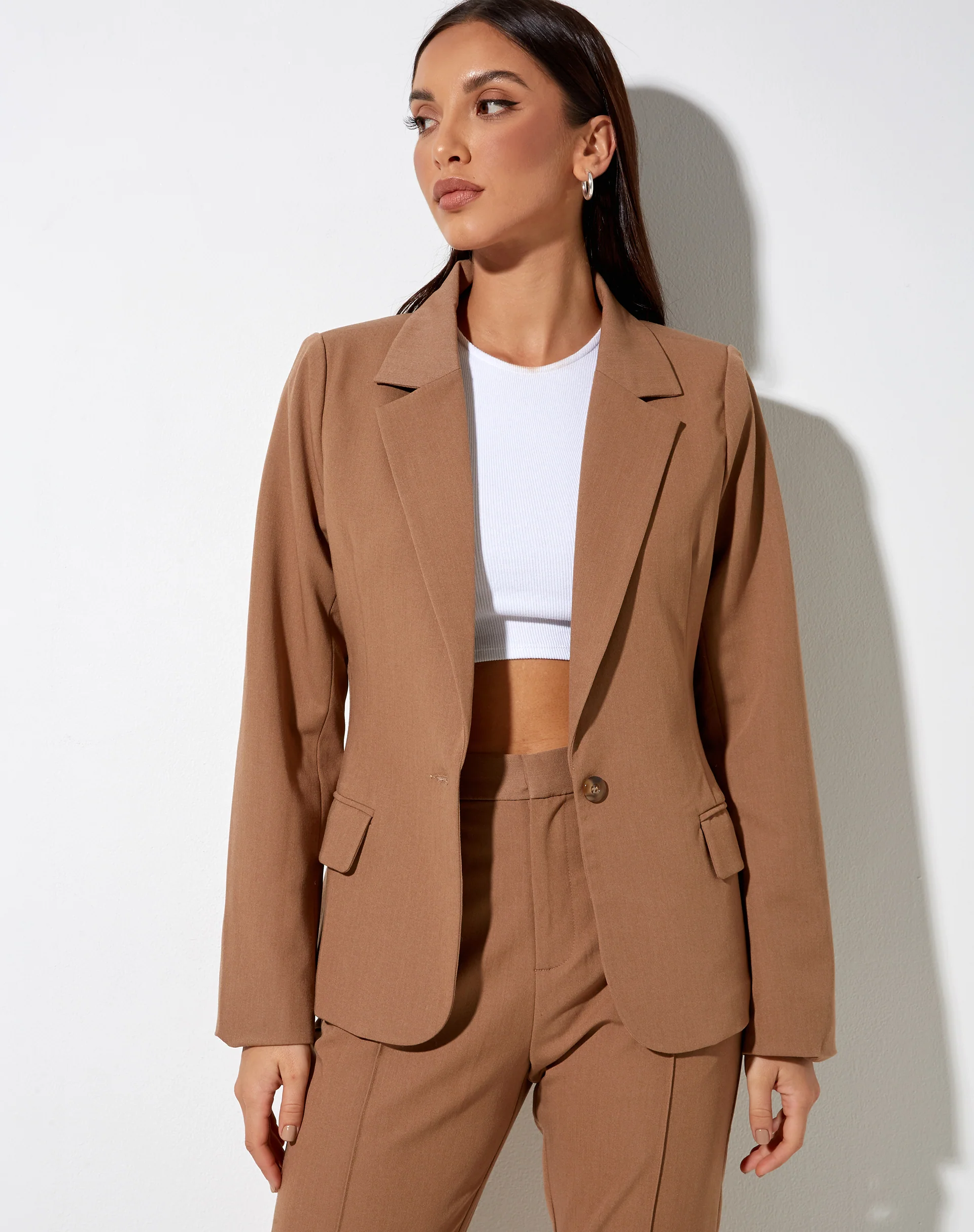 Marwah Blazer in Putty - Awmao