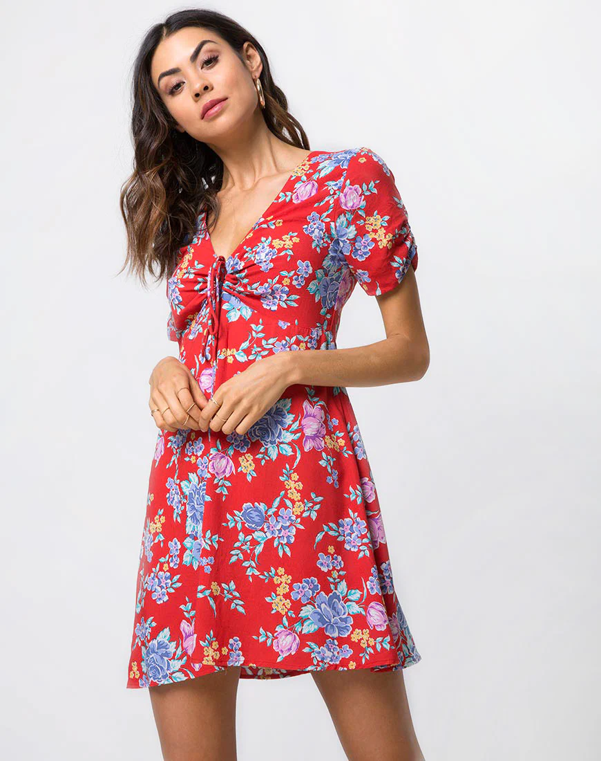Giska Tea Dress in Vintage Fleur - Awmao
