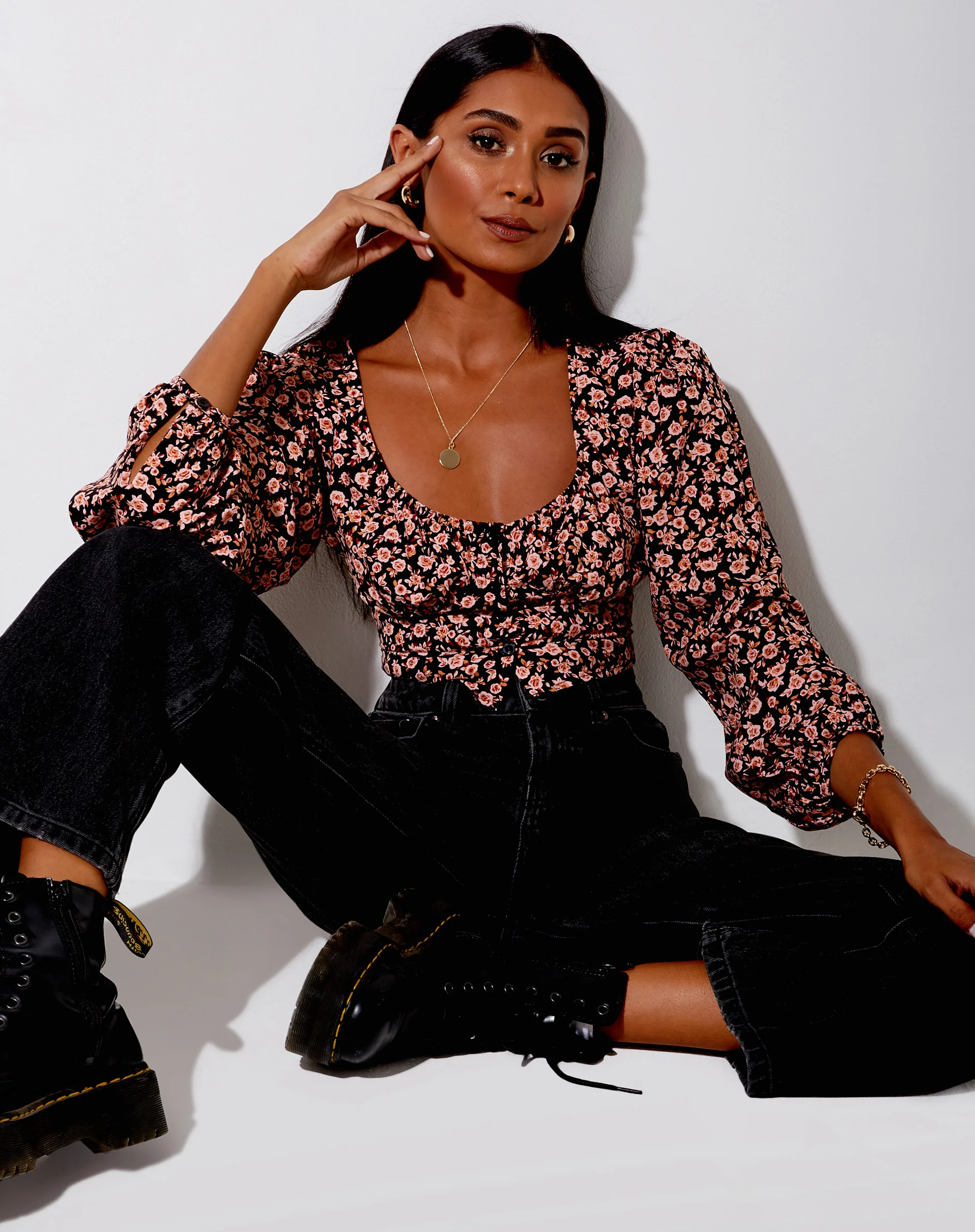 Glario Crop Top in Autumn Blossom - Awmao