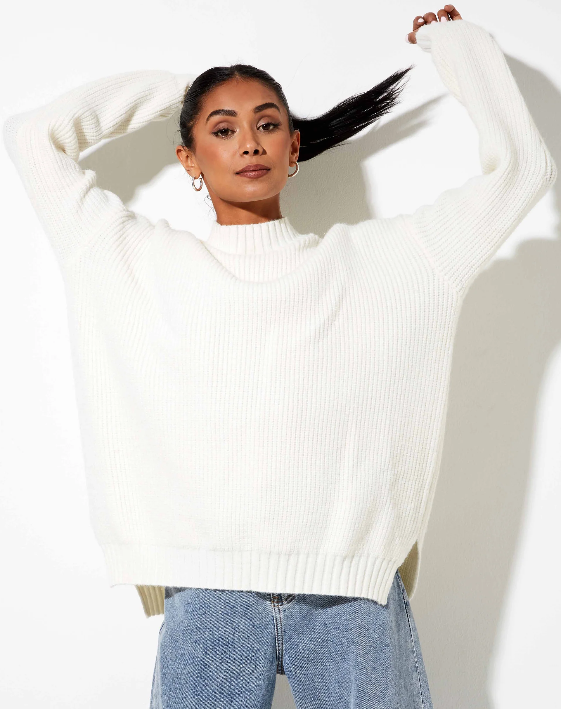 Bondy Jumper in Knit Ivory - Awmao