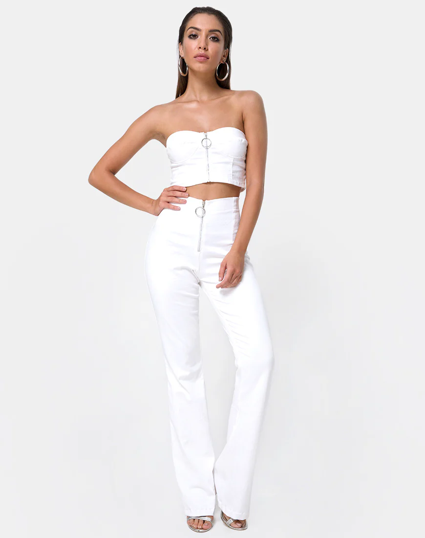 Zolia Trouser in White - Awmao