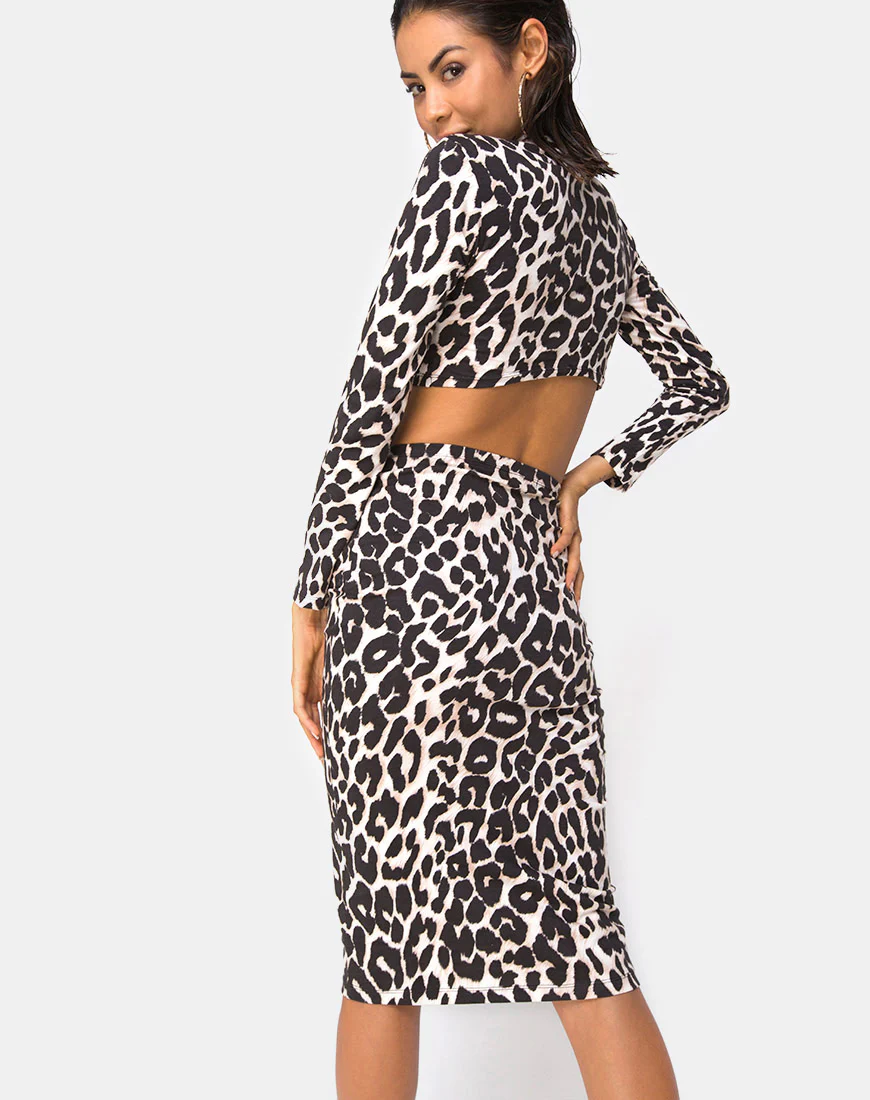 Bobby Midi Skirt in Oversize Jaguar - Awmao