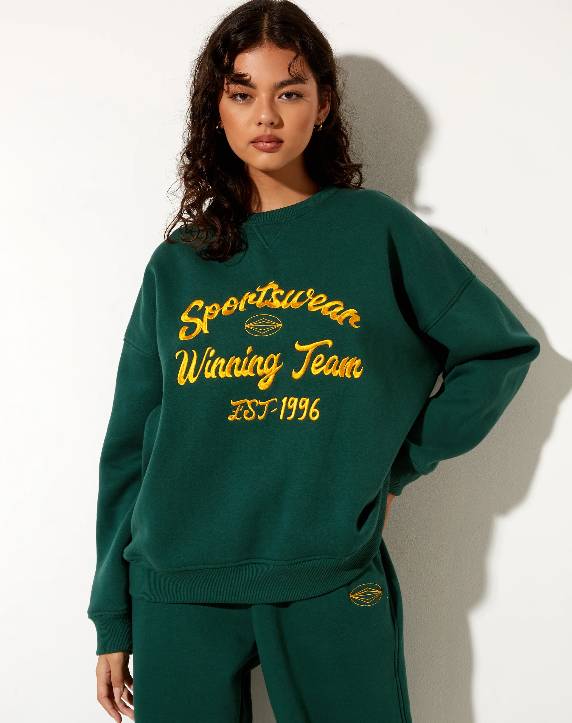 Glan Sweatshirt in Forest Green in Winning Team Mix Embro - Awmao
