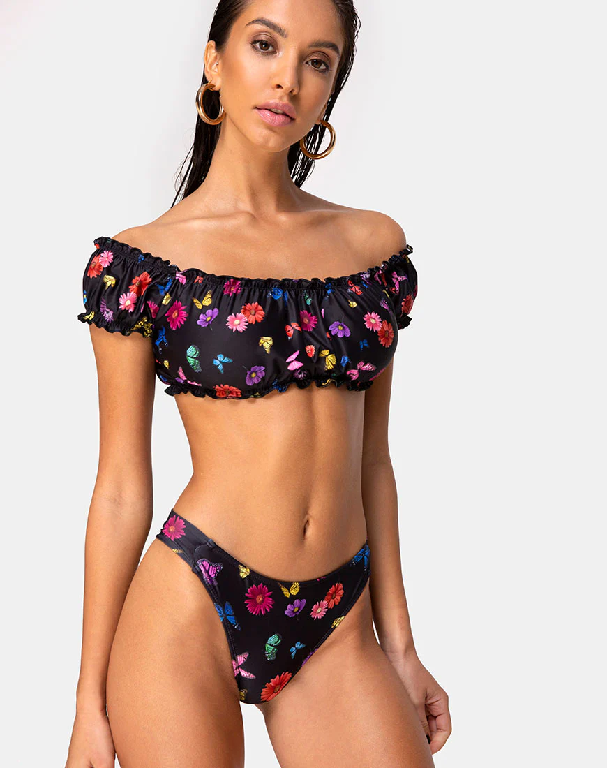 Dita Bikini Bottom in Butterfly Floral - Awmao