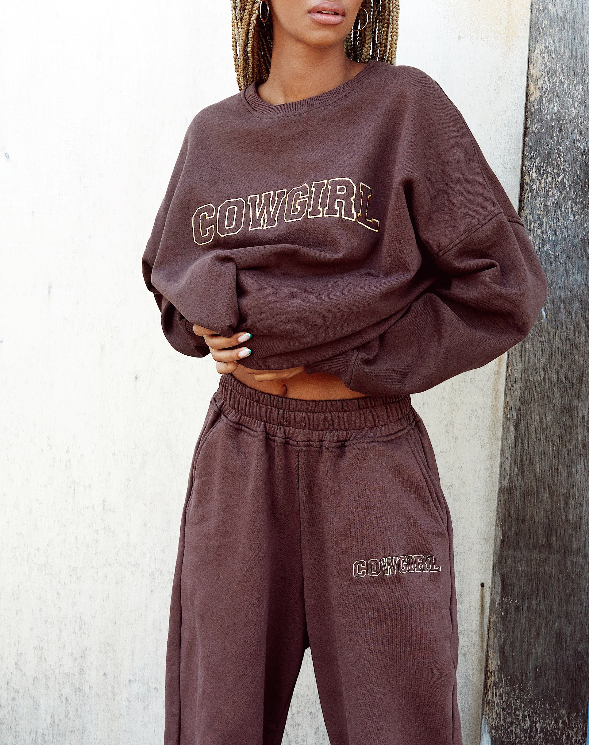 Roider Jogger in Deep Mahogany 'Cowgirl' Gold Embro - Awmao