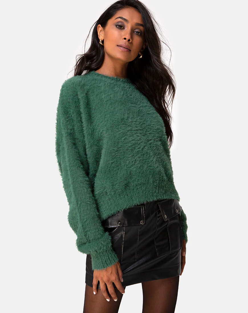 Margo Jumper in Knit Forest Green - Awmao
