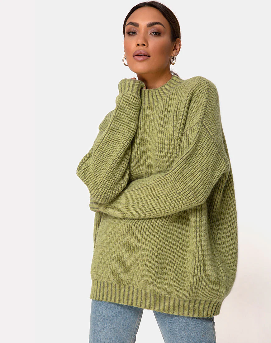 Mody Jumper in Green Rib - Awmao