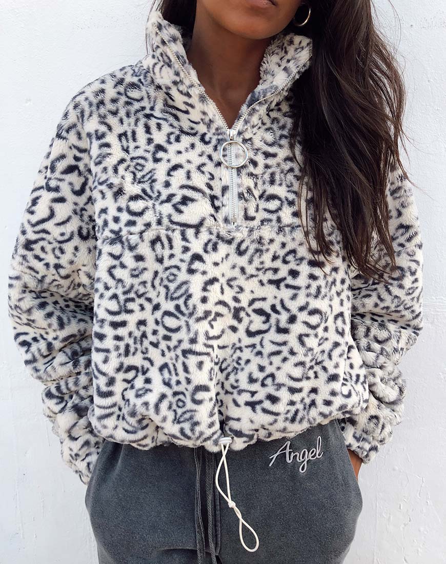 Nero Ring Pull Jacket in White Leopard - Awmao