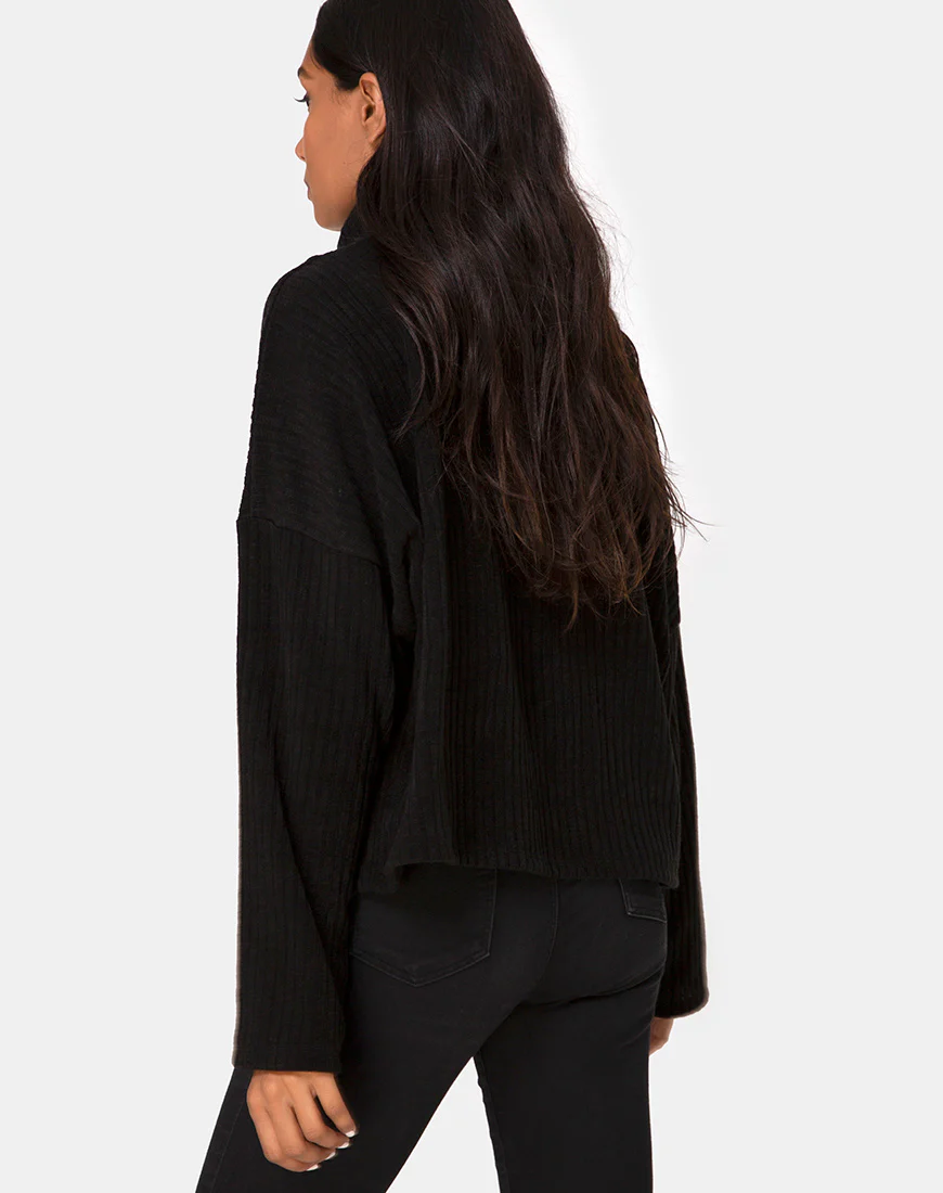 Vinnie Jumper in Knit Black - Awmao