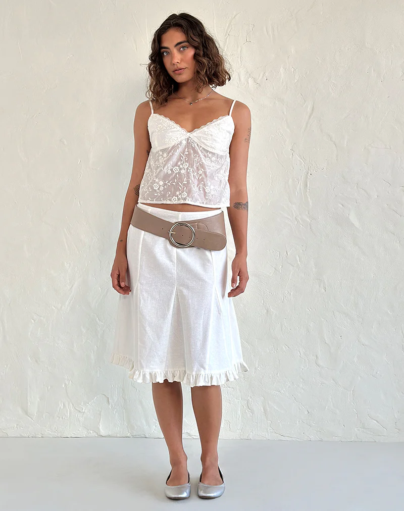 Kasturi Top in Broderie White - Awmao