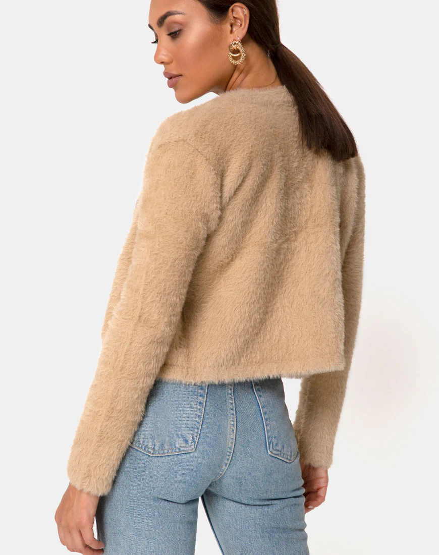 Doma Cardigan in Camel Knit - Awmao
