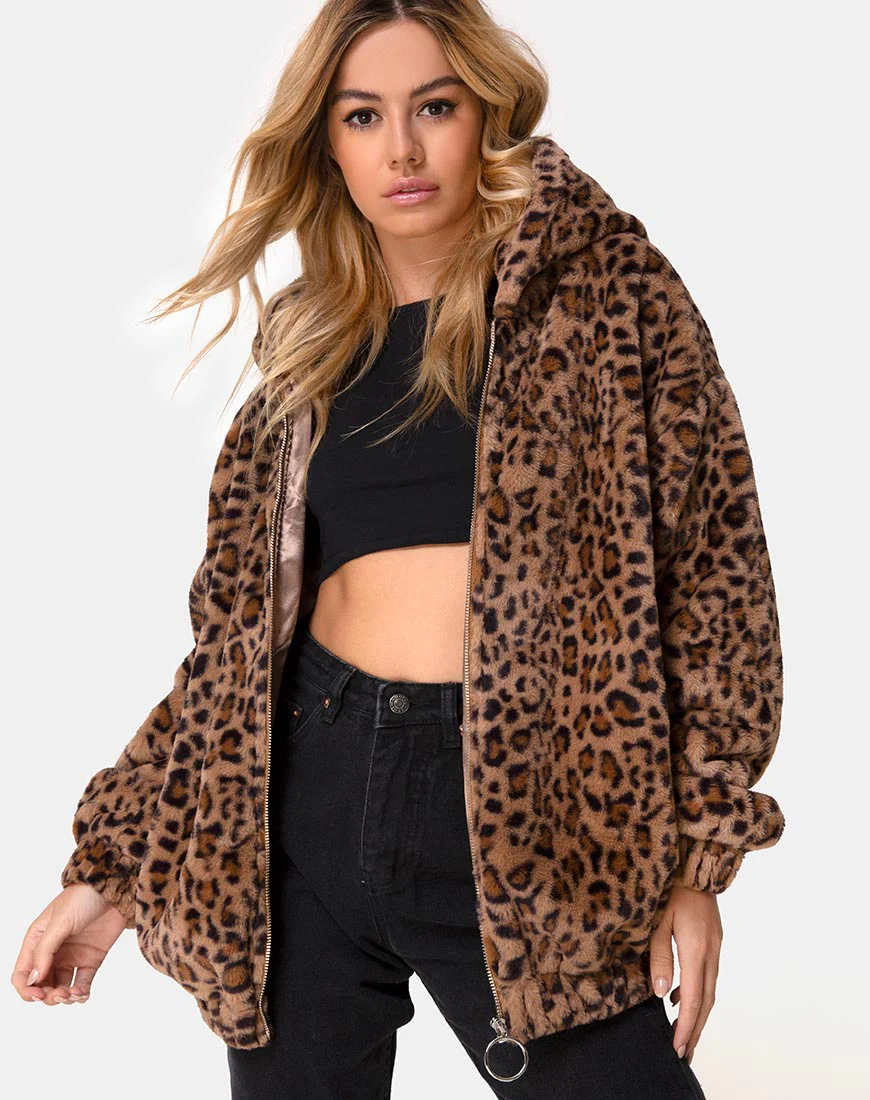 Emerson Jacket in Leopard Brown - Awmao