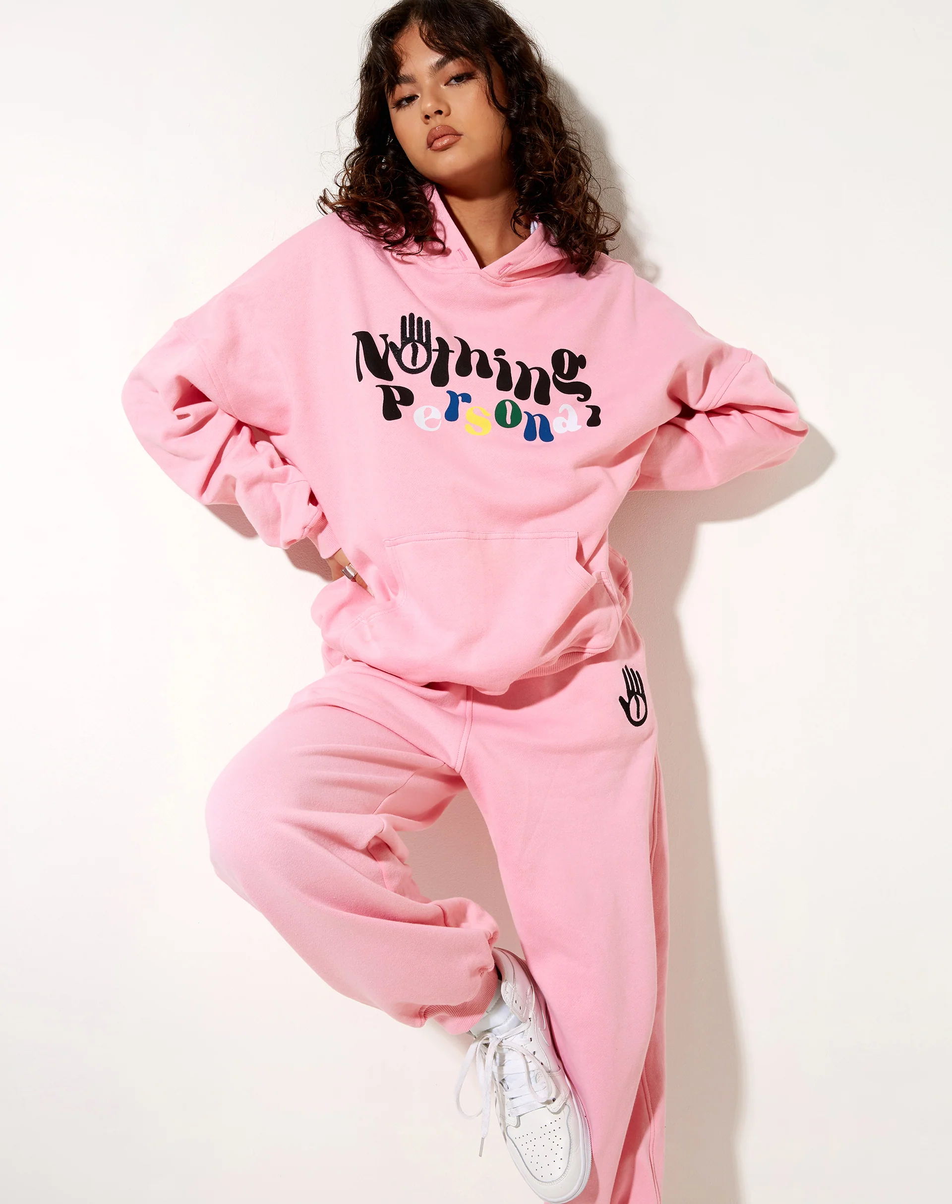Oversize Hoodie in Peony Pink Nothing Personal - Awmao