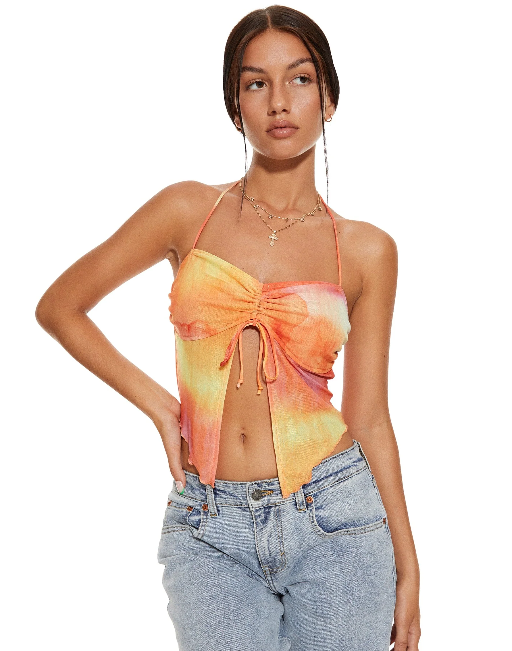 MOTEL X BARBARA Barbara Top in Fruit Crush Watercolour - Awmao