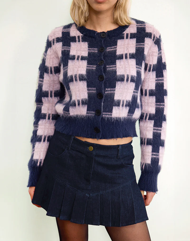 Laduma Mini Skirt Denim in Indigo - Awmao
