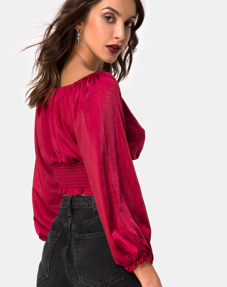 Lancer Top in Satin Cherry - Awmao