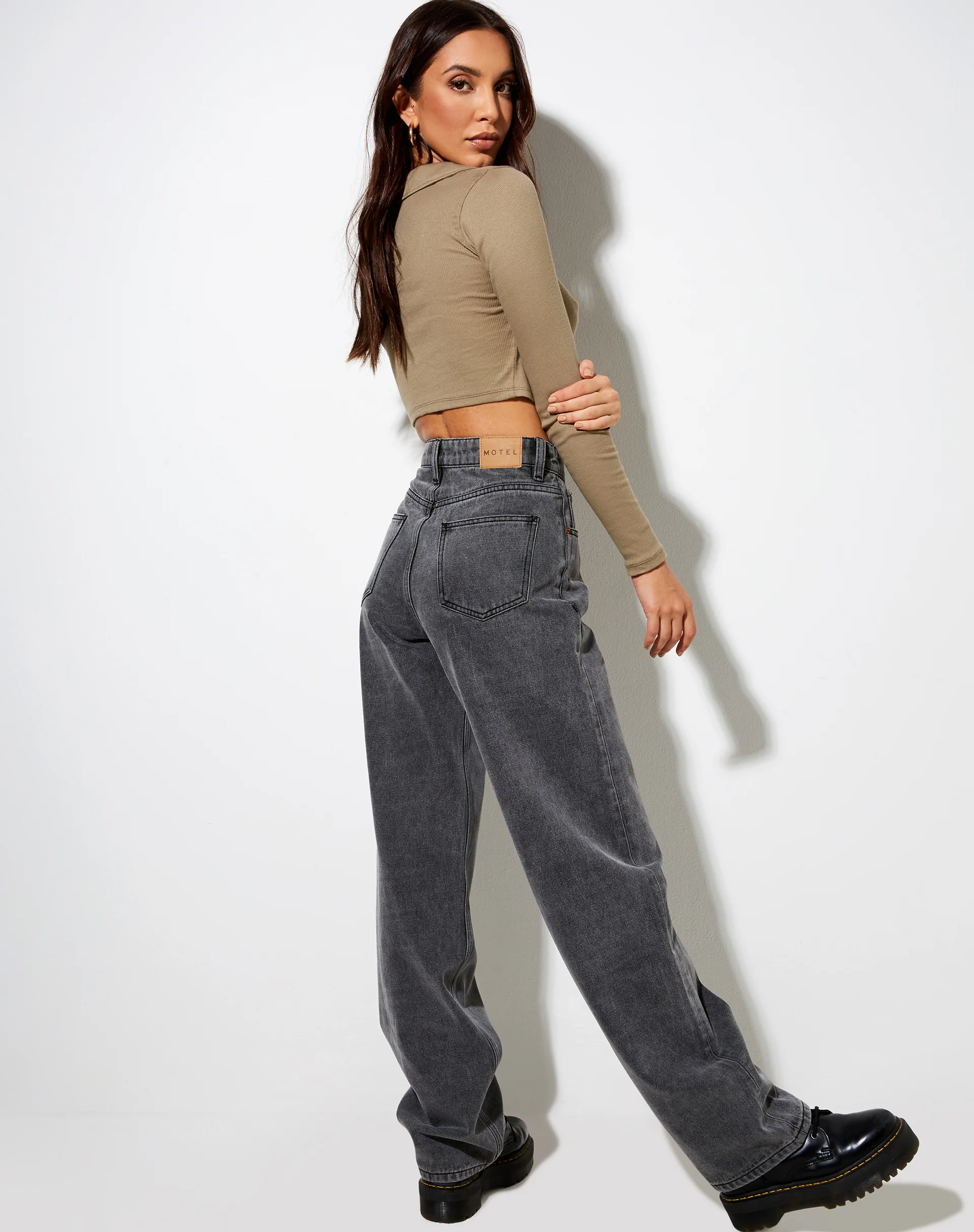 Venema Long Sleeve Top in Rib Eucalyptus - Awmao