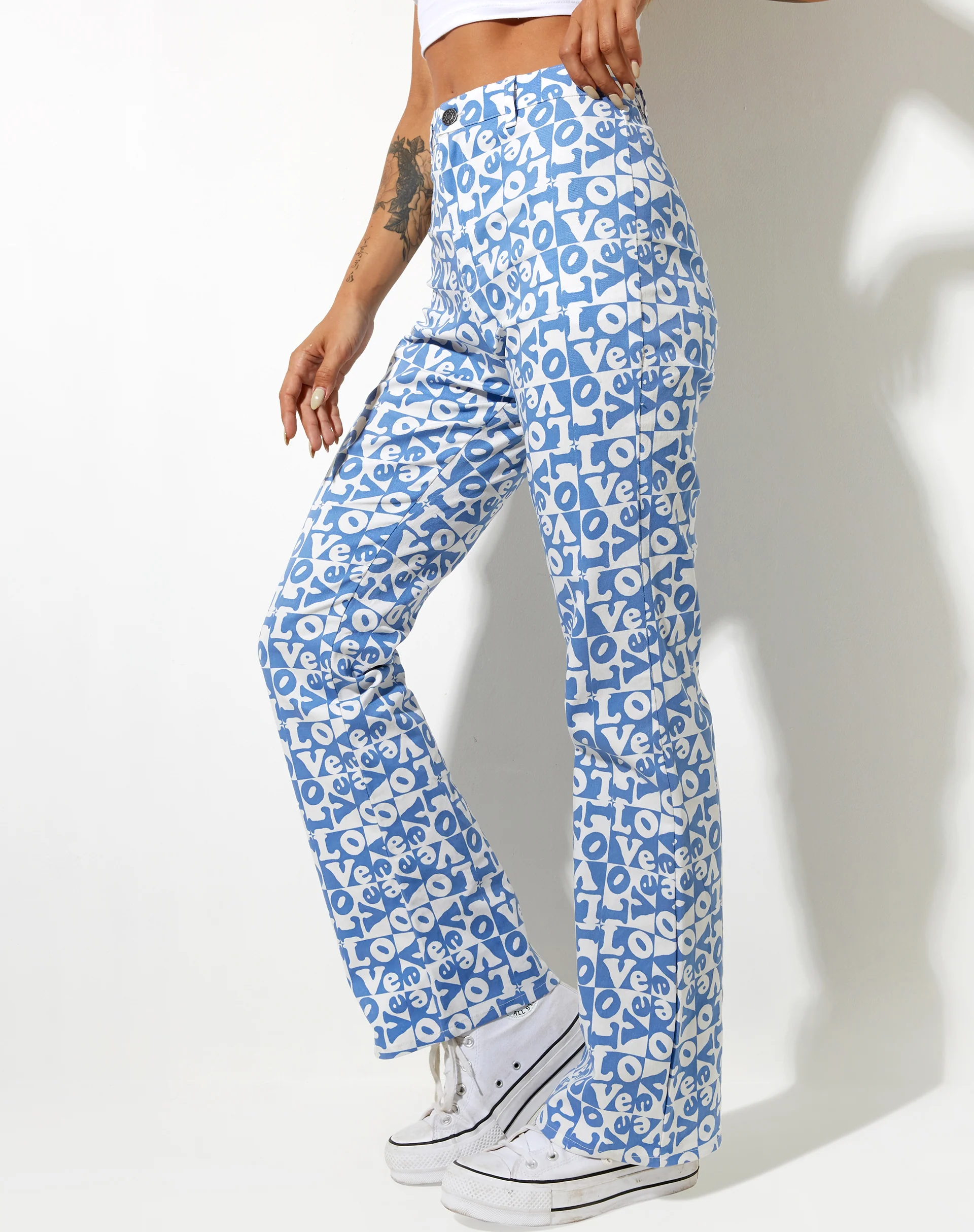 Zoven Trouser in Love Checker Blue - Awmao