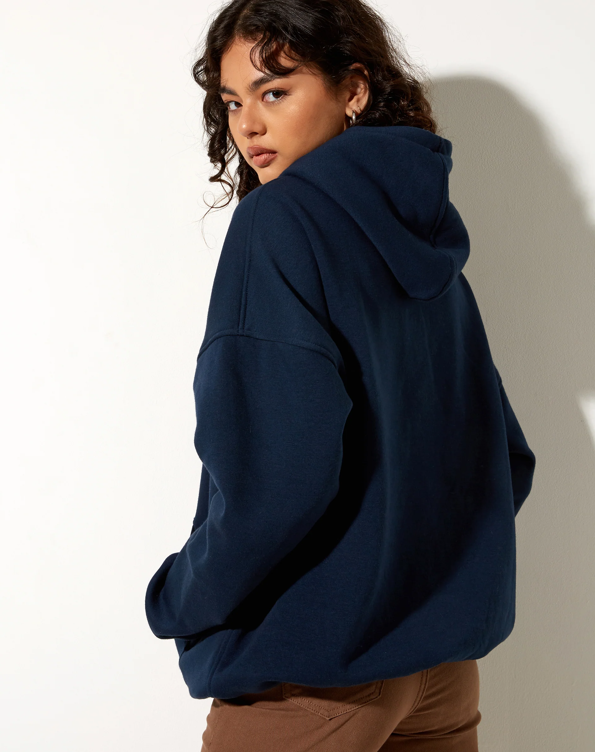 Oversize Hoodie in Navy Pony Club Mix Embro - Awmao