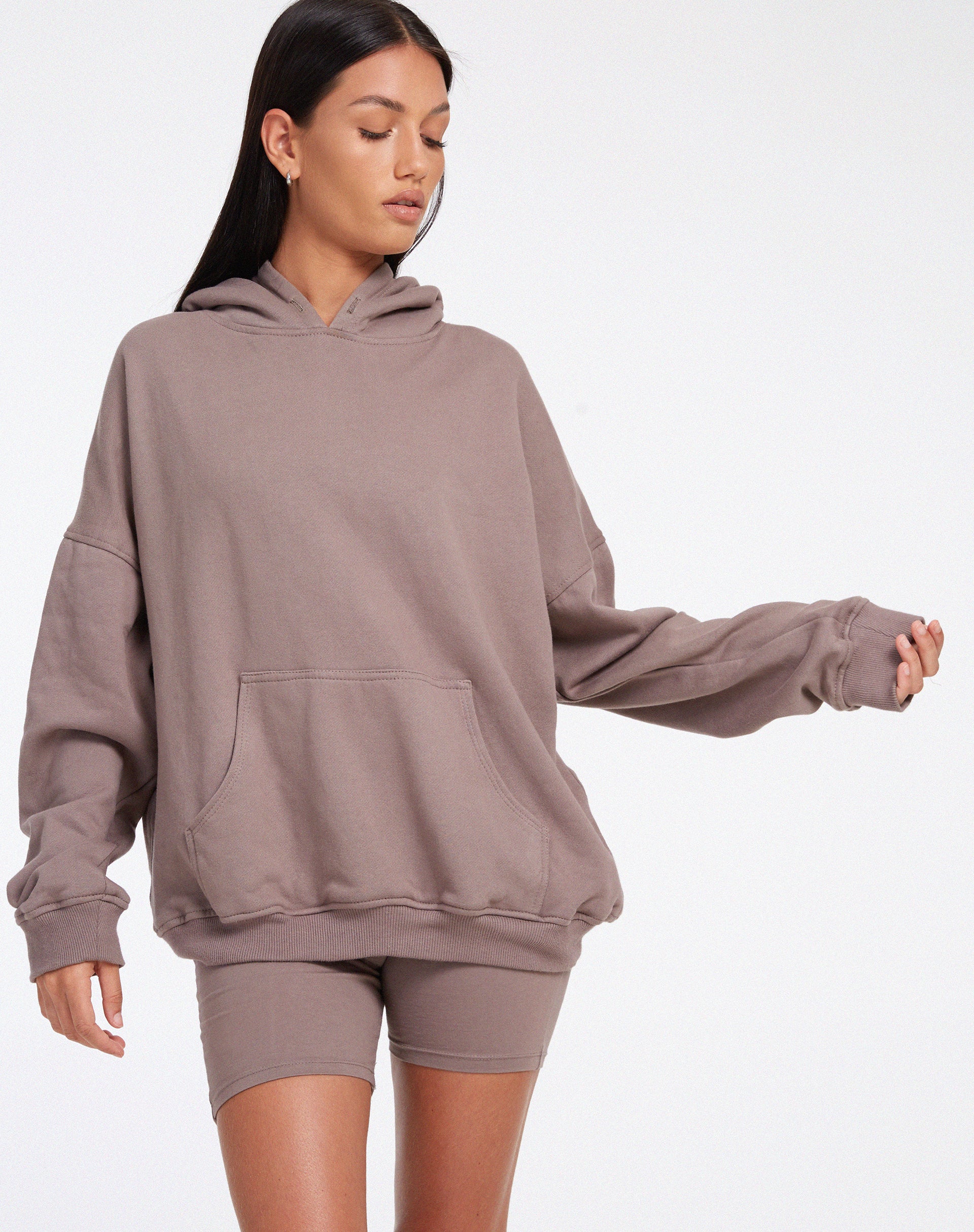 Oversize Hoodie in Fleece Antler - Awmao