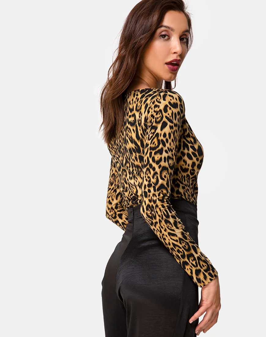 Guanelle Top in Leopard - Awmao