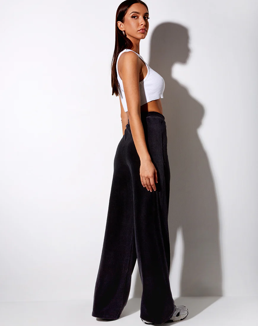 Obeli Trouser in Rib Black - Awmao
