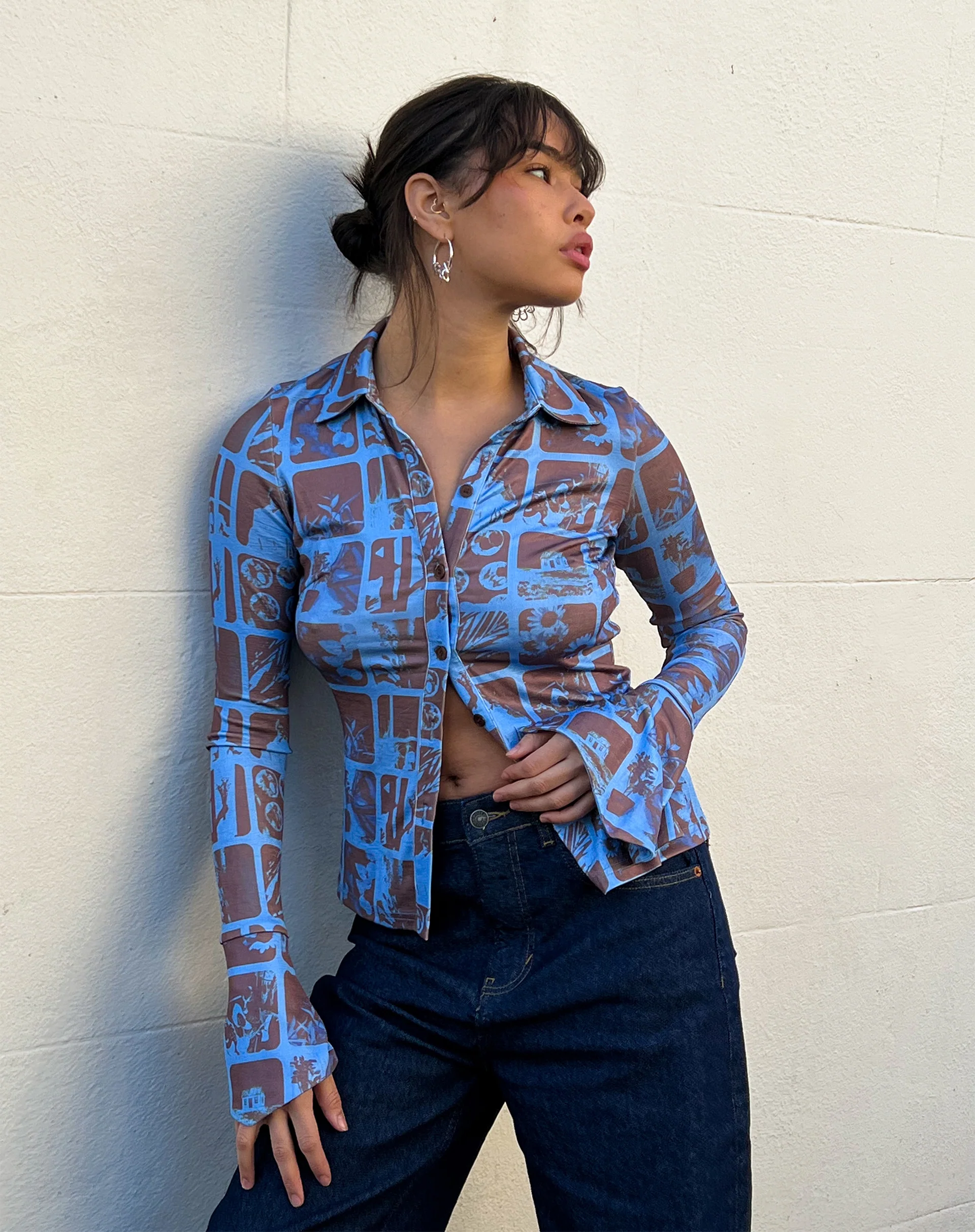 Keani Long Sleeve Shirt in Photographic Blue - Awmao