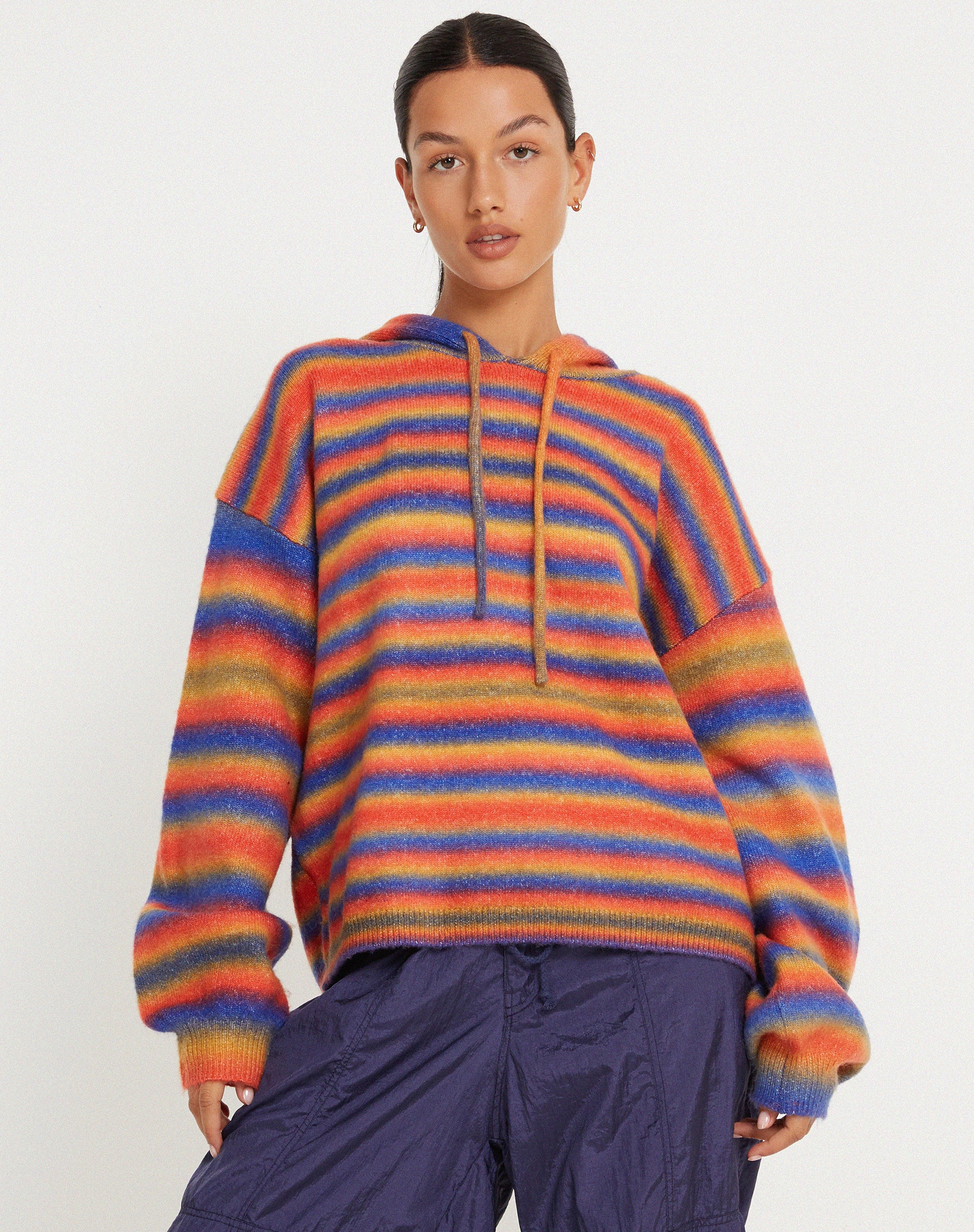 Ehsan Hoodie in Red Mix Stripe - Awmao