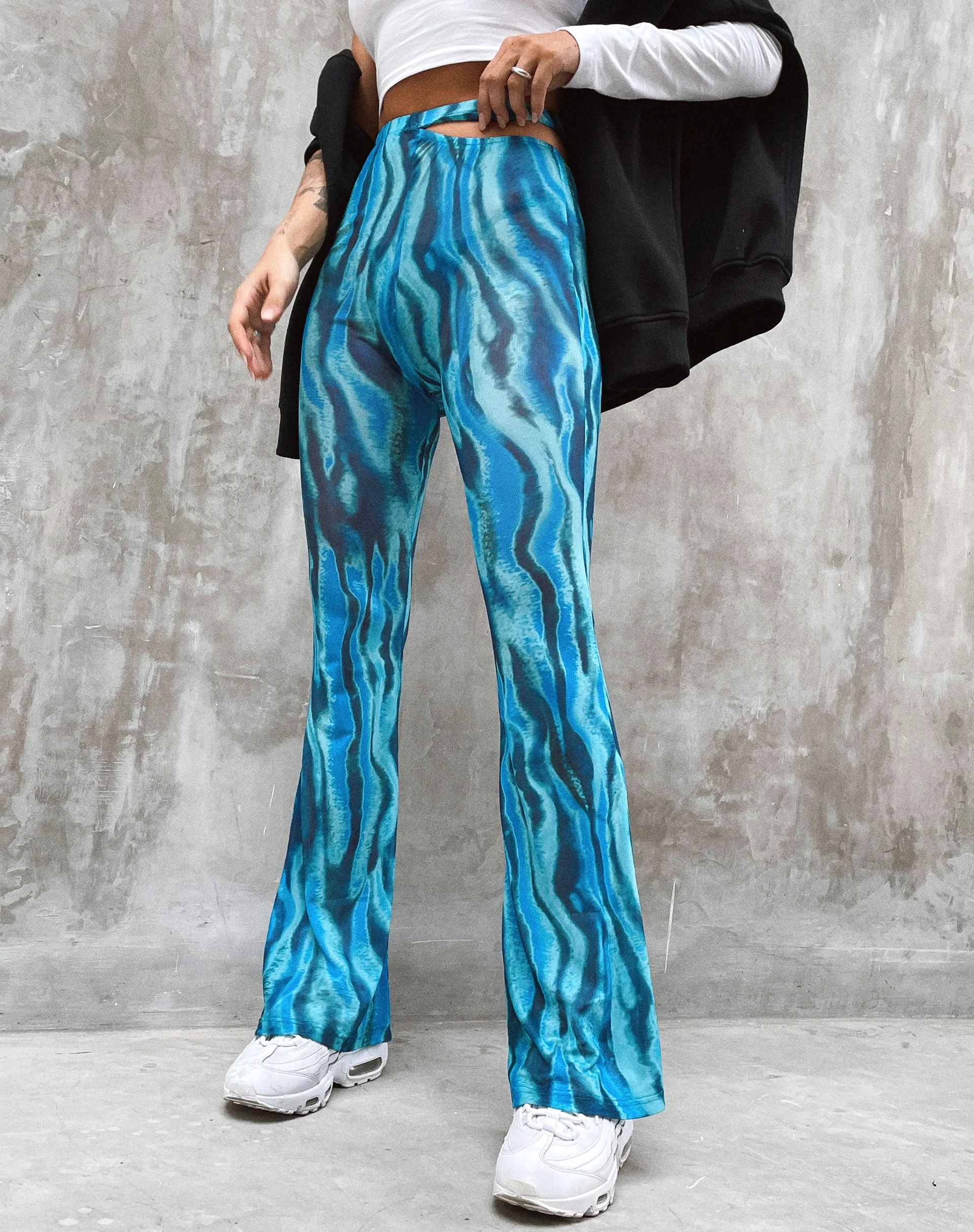 Zola Flare Trouser in Tropical Rave - Awmao