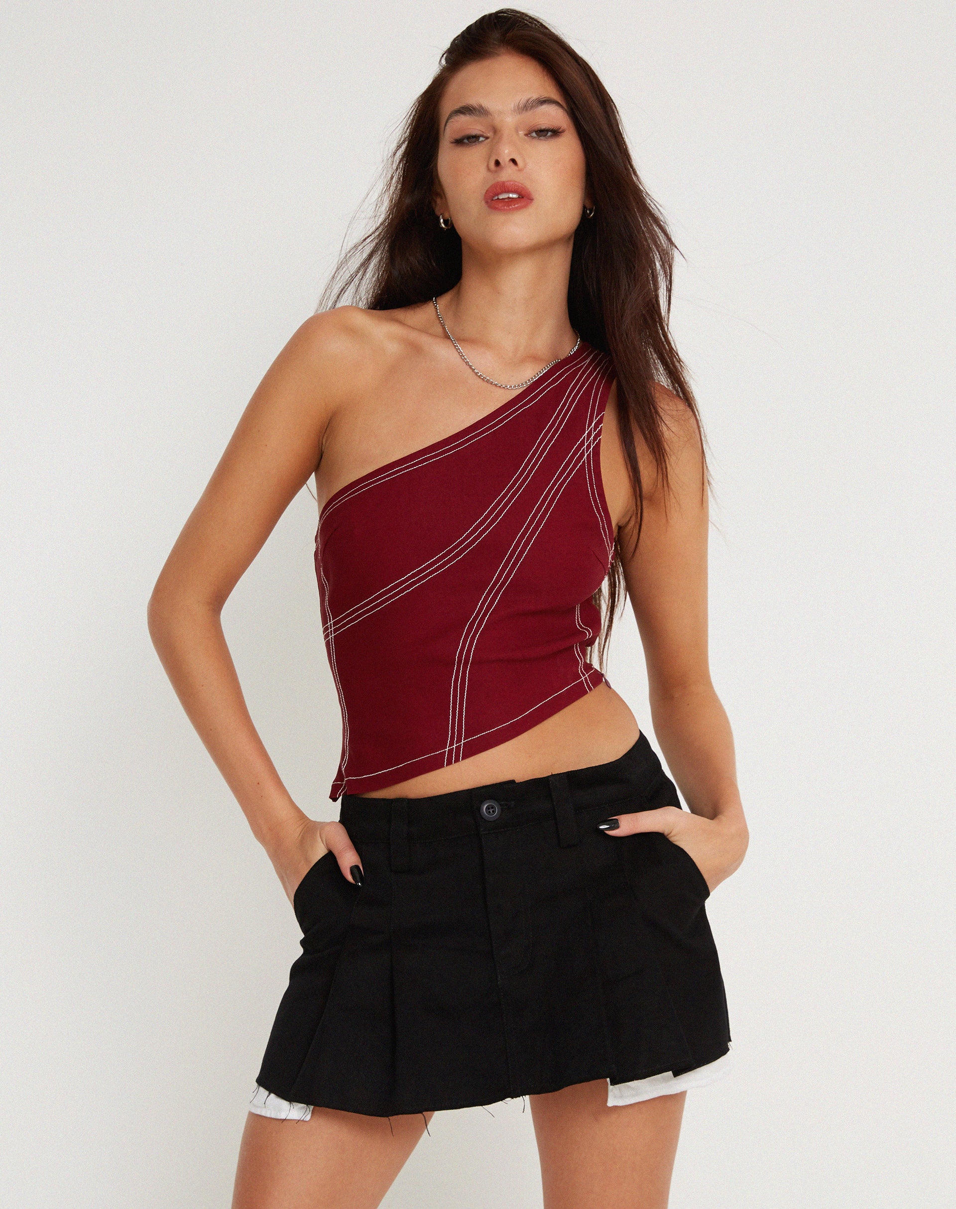 Kamaida Crop Top in Tailoring Redwood - Awmao