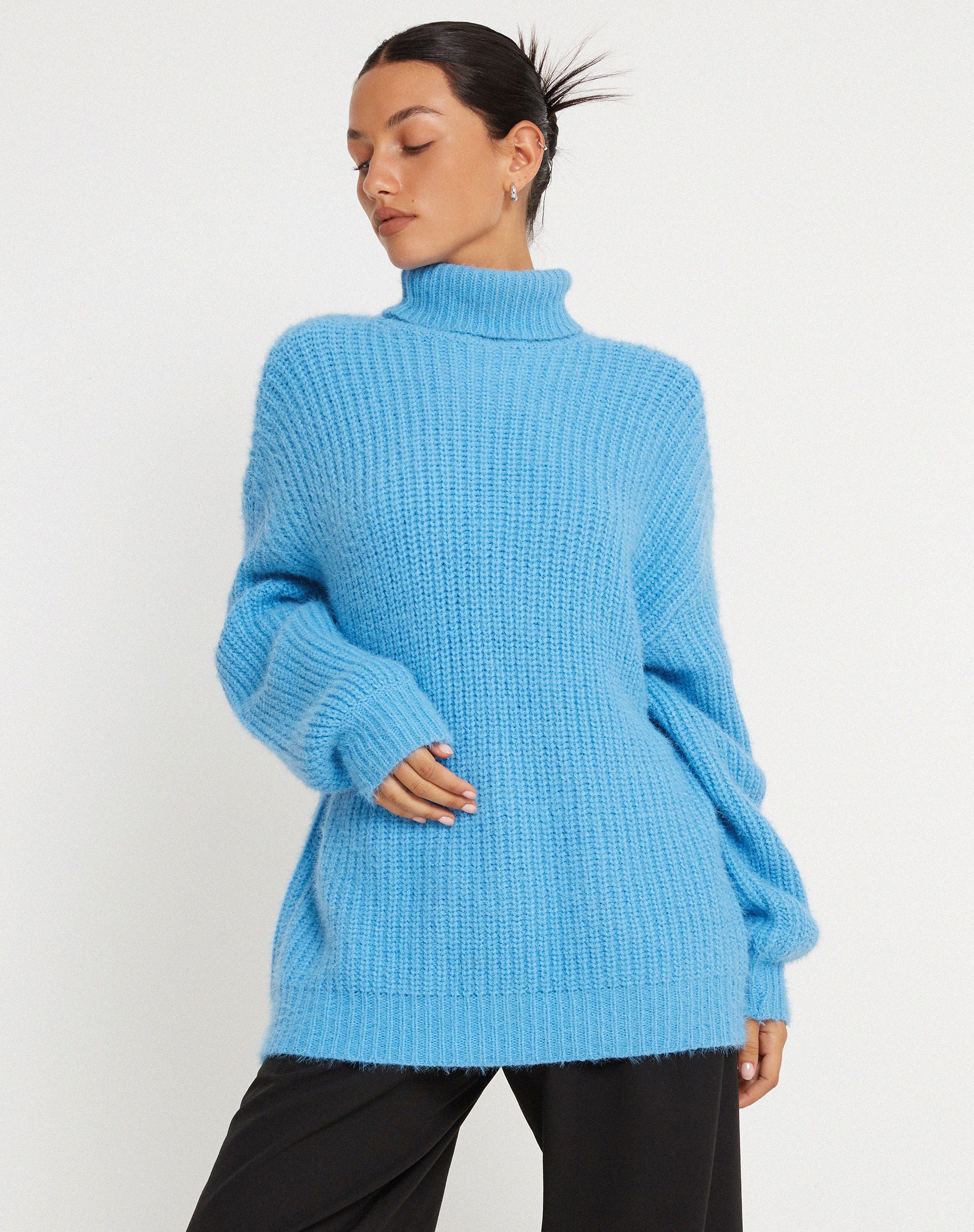 Mada Jumper in Knit Blue - Awmao