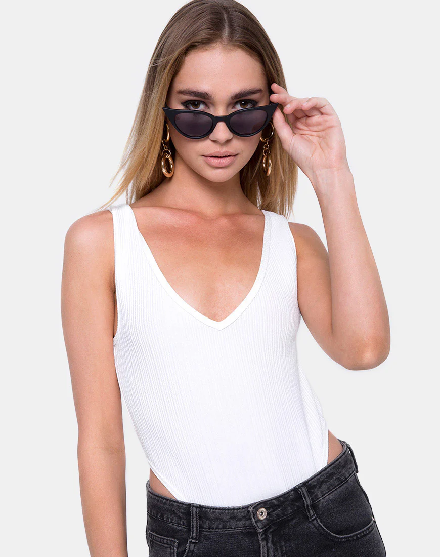 Pina Bodice in Multi Rib Ivory - Awmao
