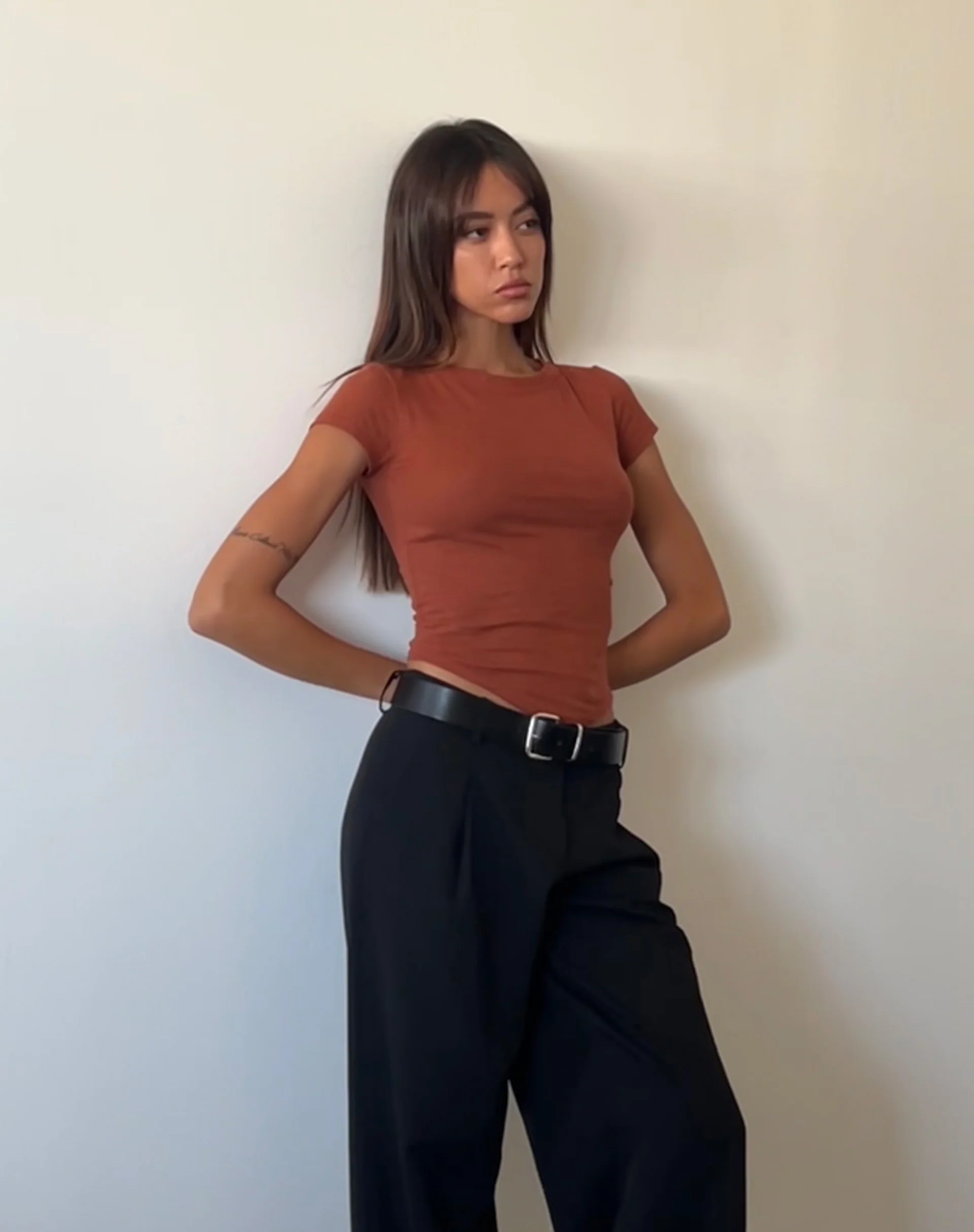 Jojes Jersey Tee in Spice Orange - Awmao