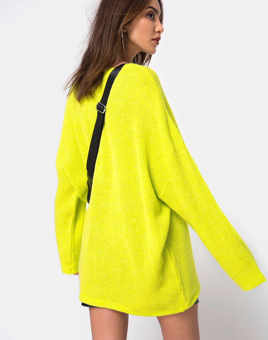 Ajie Oversize Jumper in Lime - Awmao